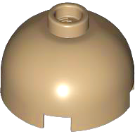 Lego Brick, Round 2 x 2 Dome Top / Dark Tan