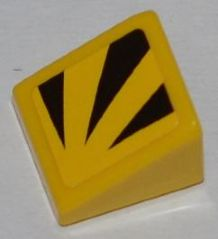 Lego Slope 30 1 x 1 x 2/3 with 3 Black Triangular Shapes Pattern Model Right Side (Sticker) - Set 8228