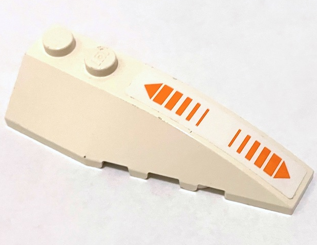 Lego Wedge 6 x 2 Right with Orange Double Arrow Pattern (Sticker) - Set 7649