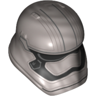 Lego Helmet First Order Stormtrooper, Capitan Phasma - Round Mouth Print / Flat Silver