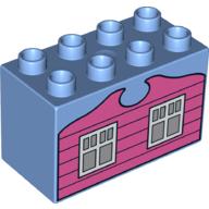 Lego Duplo Brick 2 x 4 x 2 with Windows Print