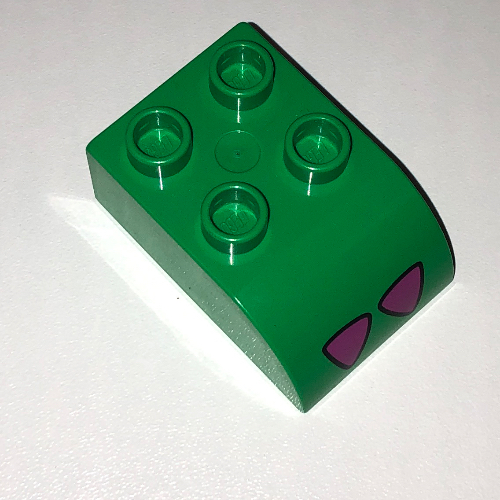 Lego Duplo Brick 2 x 3 with Curved Top and Alligator Foot Print
