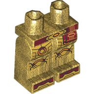 Lego Hips and Pearl Gold Legs with Dark Red Belts, Gold Armor print / Pearl Gold