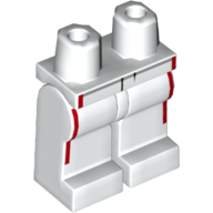 Lego Hips and White Legs with Red Side Stripes Print / White