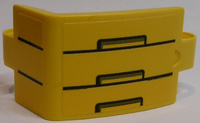 Lego Technic, Panel Curved 3 x 5 x 3 with Black Lines and Rectangles Pattern Model Right Side (Stickers) - Set 42055