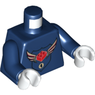 Lego Torso MBA Level 4 Logo Print, Dark Blue Arms, White Hands / Dark Blue
