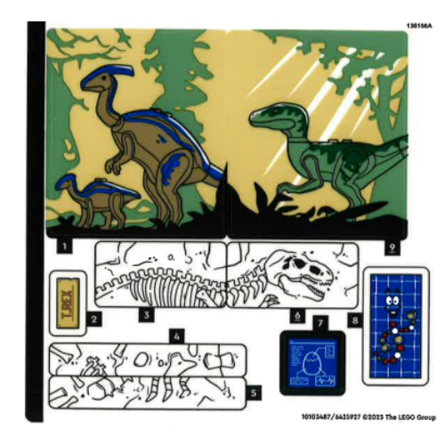 Lego Sticker Sheet for Set 76961-1 / [No Color/Any Color]