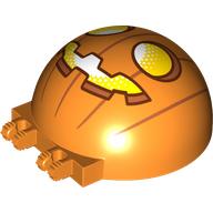 Lego Windscreen 6 x 6 x 3 Dome with Dual 2 Fingers with Carved Pumpkin Print
