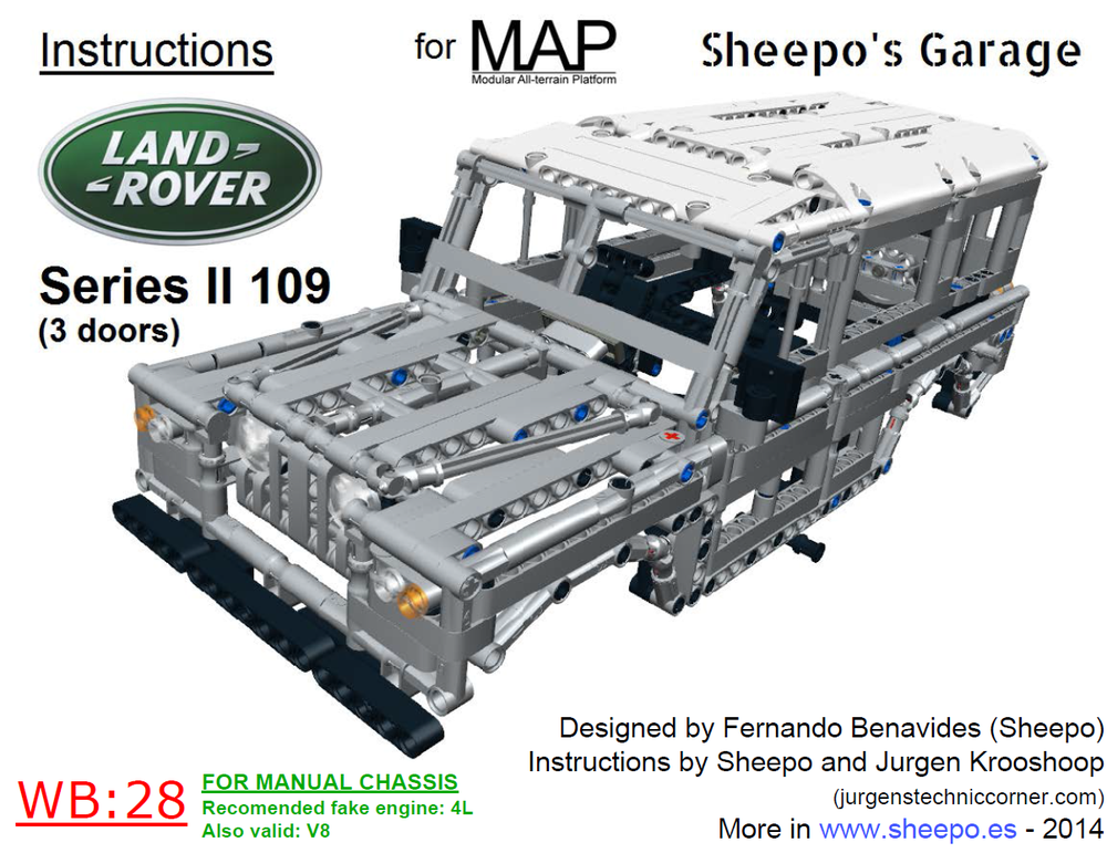 Lego Land-Rover Series II 109 3 doors Bodywork (for MAP)