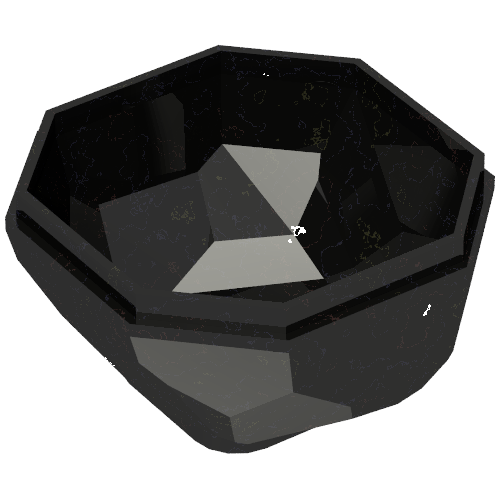 Lego Rock Boulder, Bottom / Speckle Black-Silver