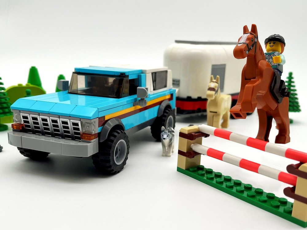 Lego 2nd Gen Built Tough Bronco & Horse Trailer