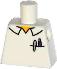 Lego Torso Simpsons Shirt with Pens in Pocket and Collar Outline Pattern / White