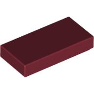 Lego Tile 1 x 2 with Groove / Dark Red