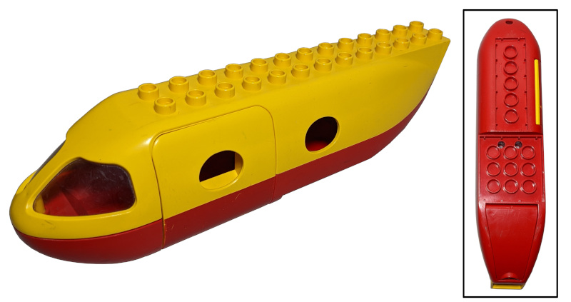 Lego Duplo Airplane Jetliner Fuselage with Red Base and Cargo Door (2150c05 / 2154)