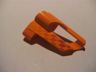 Lego Technic, Panel Fairing # 5 Small Short, Large Hole, Side A with Red Checkered Pattern (Sticker) - Set 8473