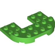 Lego Plate Round Corners Double 4 x 6 with 2 x 2 Cutout and 2 x 6 Raised Studs / Bright Green
