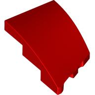 Lego Brick Wedged, Curved 3 x 2 with Stud Notch Left / Red