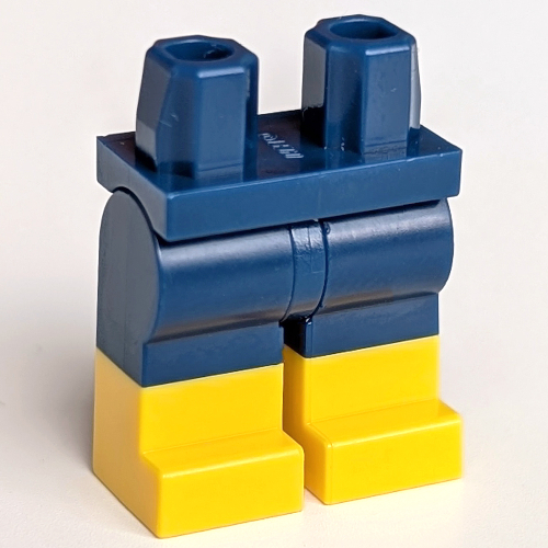 Lego Hips with Dark Blue Legs and Yellow Boots Pattern