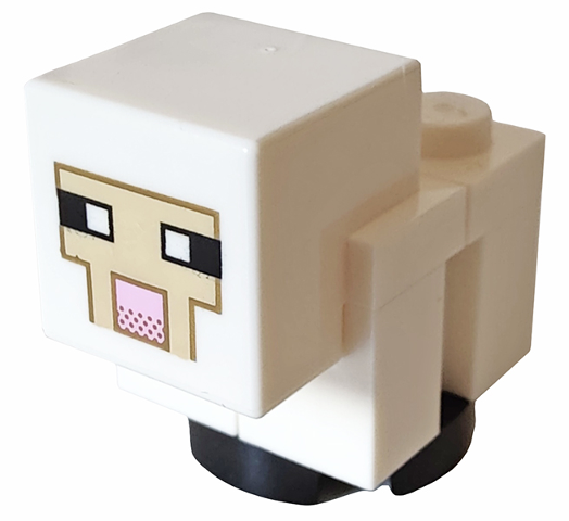 Lego Minecraft Sheep, Lamb, White Legs and Head - Brick Built