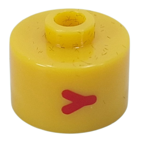 Lego Pen Bead, Round Long, Flat Edge with Red 'Y' Print