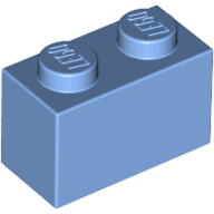 Lego Brick 1 x 2 / Medium Blue