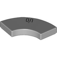 Lego Tile 2 x 2 Curved, Macaroni with 'ON'print