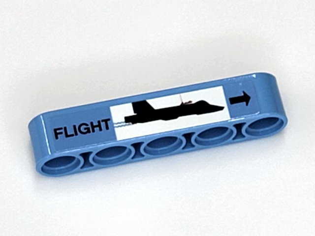 Lego Technic, Liftarm Thick 1 x 5 with Black Airplane in Flight Pattern (Sticker) - Set 42066