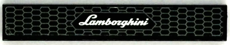 Lego Tile 1 x 6 with White 'Lamborghini' and Dark Bluish Gray Grille Pattern (Sticker) - Set 42161 / Black