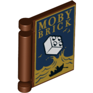 Lego Book Cover with 'MOBY BRICK', Waves, White 2 x 2 Lego Brick Print