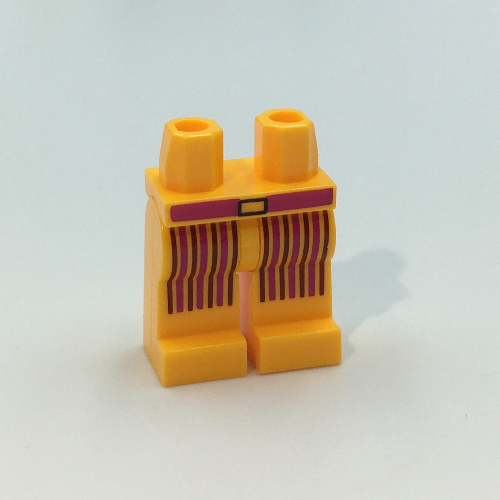 Lego Hips and Bright Light Orange Legs with Magenta Belt, Magenta and Dark Purple Stripes Print / Bright Light Orange
