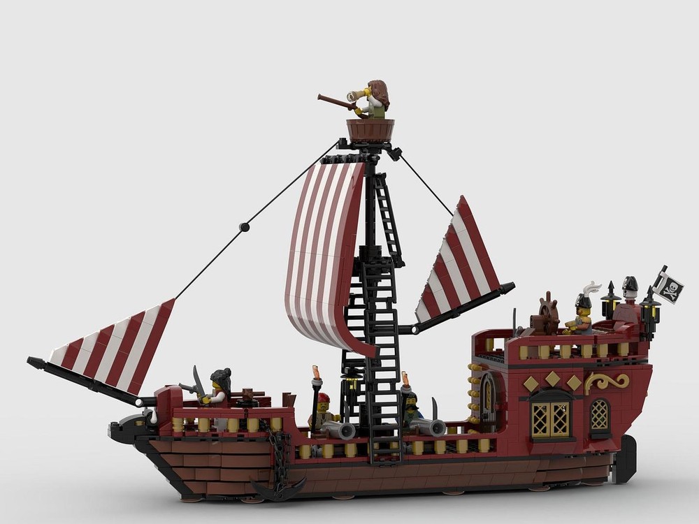 Lego Dark Red Pirates Sailboat