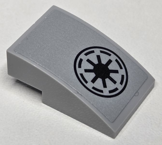 Lego Slope, Curved 3 x 2 with Black SW Galactic Republic Logo Pattern (Sticker) - Set 75360