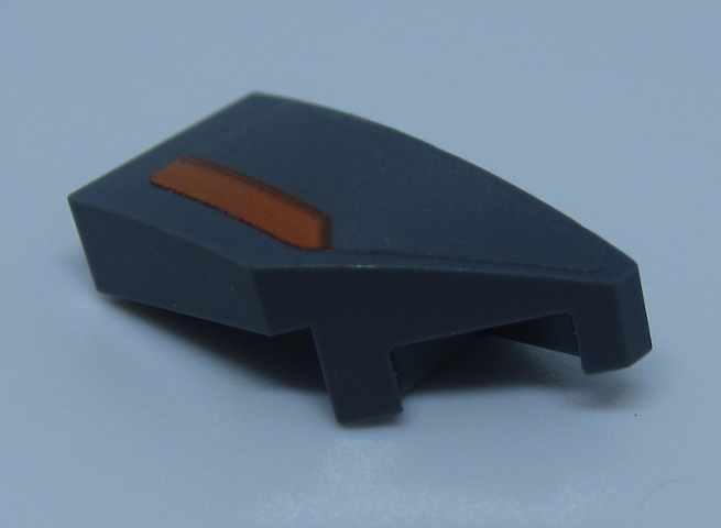 Lego Wedge 2 x 1 x 2/3 Right with Orange Stripe Pattern (Sticker) - Set 75892