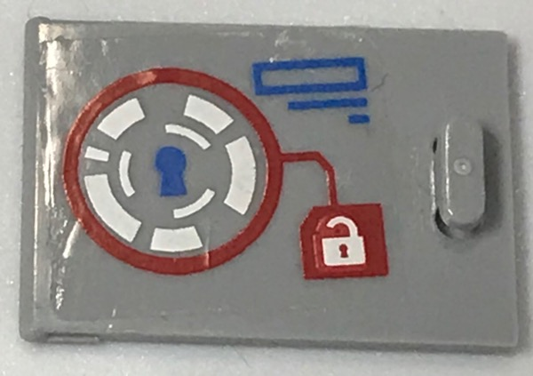 Lego Container, Cupboard 2 x 3 x 2 Door with Keyhole and Padlock Pattern (Sticker) - Set 41231