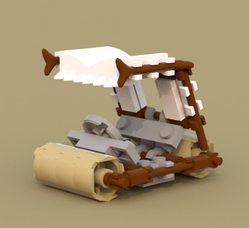 Lego Flintstones car (minifigure scale)