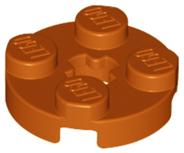 Lego Plate, Round 2 x 2 with Axle Hole / Dark Orange
