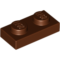 Lego Plate 1 x 2 / Reddish Brown