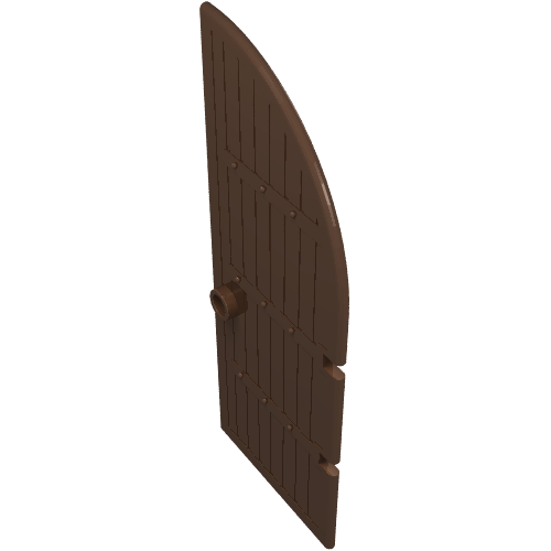 Lego Door, Gate 1 x 4 x 9 Curved Top / Brown