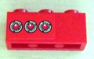 Lego Brick 1 x 3 with 3 Taillights Pattern Model Left Side (Sticker) - Set 8486