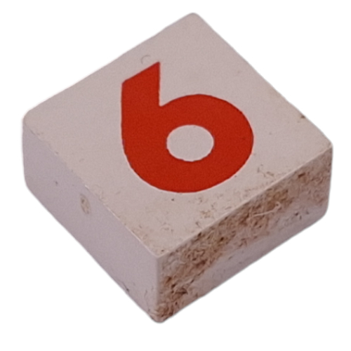 Lego Modulex Tile 2 x 2 with Red '6/9' Print, without Internal Supports / Modulex White