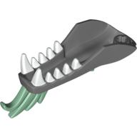Lego Creature Body Part, Dragon Head Lower Jaw with White Teeth and Sand Green Spines Print