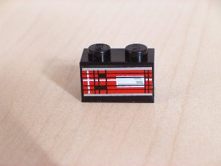 Lego Brick 1 x 2 with Taillight Pattern Model Left Side (Sticker) - Set 8280
