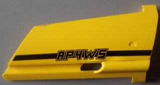 Lego Technic, Panel Fairing #20 Large Long, Small Hole, Side A with 'RP4WS' Pattern (Sticker) - Set 8295