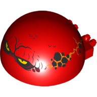 Lego Windscreen 6 x 6 x 3 Canopy Half Sphere with Dual 2 Fingers with Globlin with Yellow Eyes Angry Print