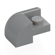 Lego Brick Round, Curved 2 x 2 x 1, Corner / Light Bluish Gray