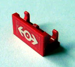 Lego Hinge Brick 1 x 2 Base with Train Logo White Pattern (Sticker) - Set 4552