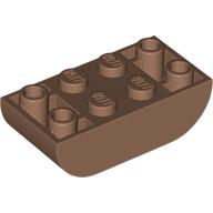 Lego Brick Curved Inverted 2 x 4 Double / Medium Brown