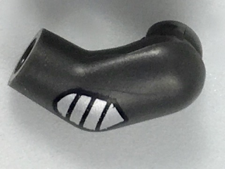 Lego Arm, Left with Silver Elbow Pad Pattern / Pearl Dark Gray