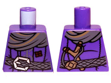 Lego Torso LotR Coat with Scarf, Braided Belt and Slingshot Pattern / Dark Purple