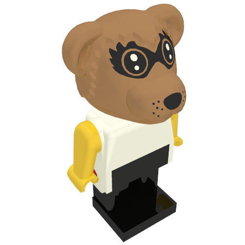 Lego Fabuland Figure Raccoon 4 / White